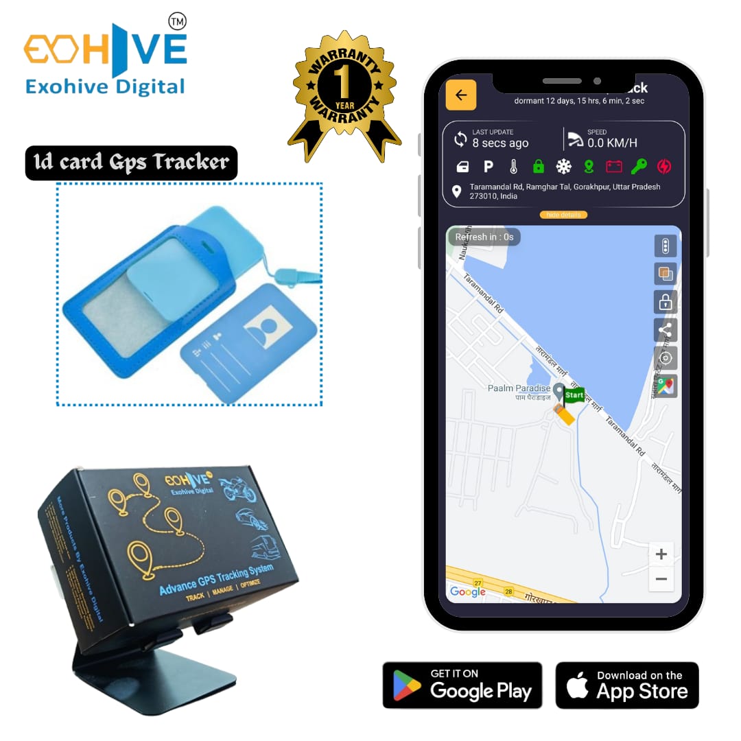 Exohive Digital™ 2G ID Card GPS Tracker – Real-Time Location Tracking | SOS Alerts | 1 Year Subscription & SIM Included | Compact & Lightweight