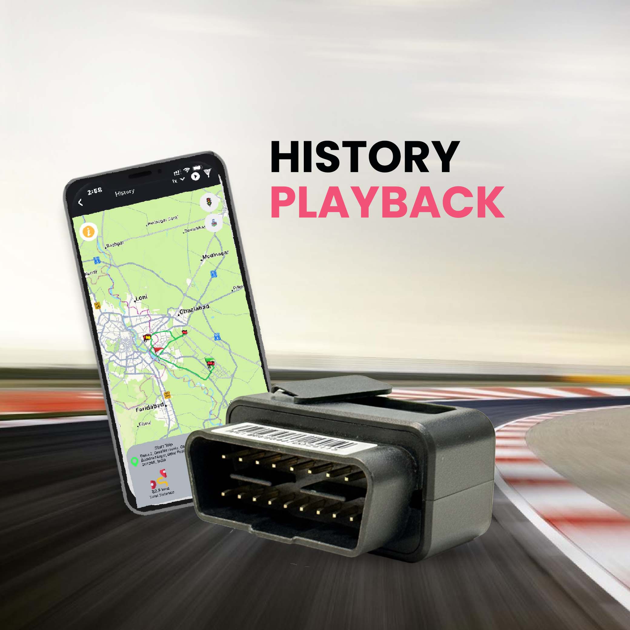 Exohive Digital™ Smart OBD GPS Tracker for Car | Plug & Play Real-Time Vehicle Tracking | Geo-Fencing Alerts | Route History | 1-Year Free Subscription