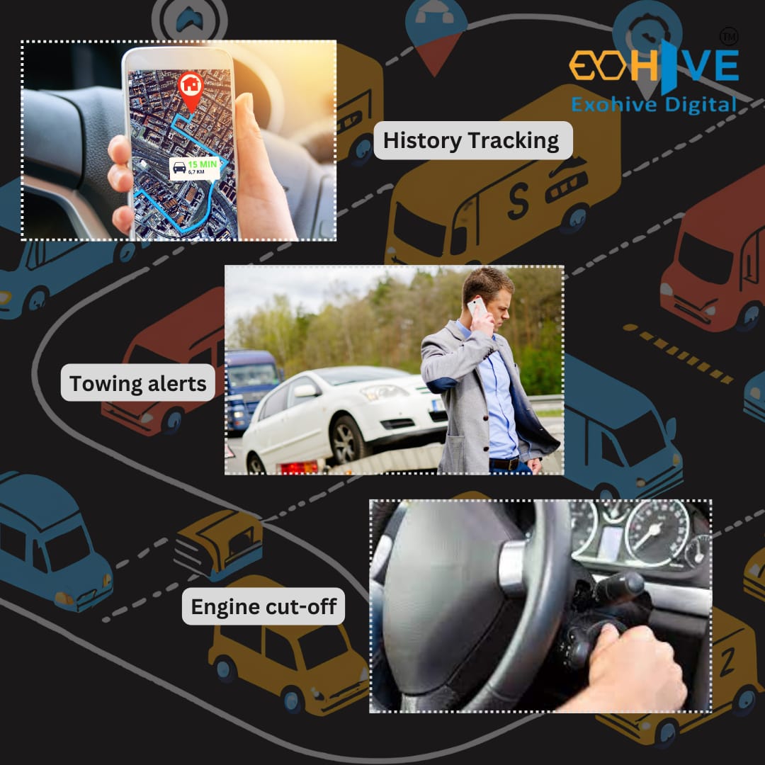 Exohive Digital Gps Tracker For Car & Suv With Panic Button & Microphone Gps Tracker GPS Device
