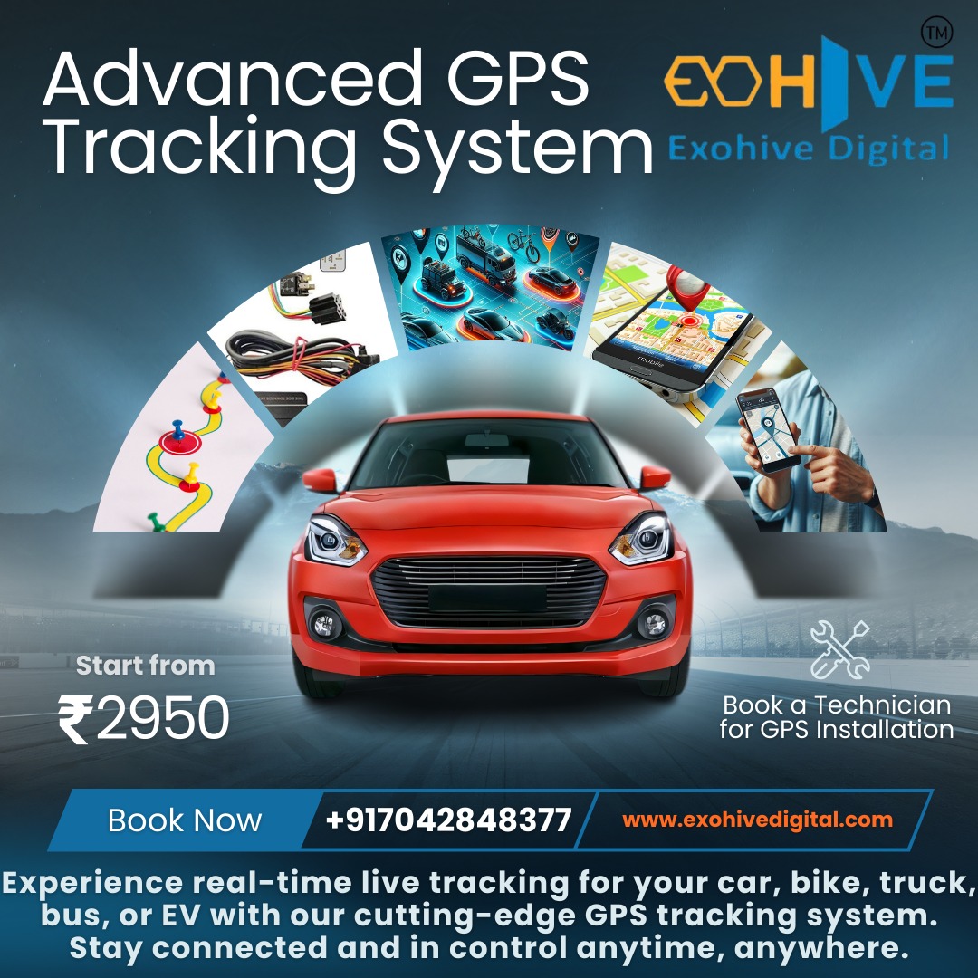 Exohive Digital AC Gps Tracker for Car/Taxi With Imoblizer/Ac On/off alert (With M2M SIM) GPS Device