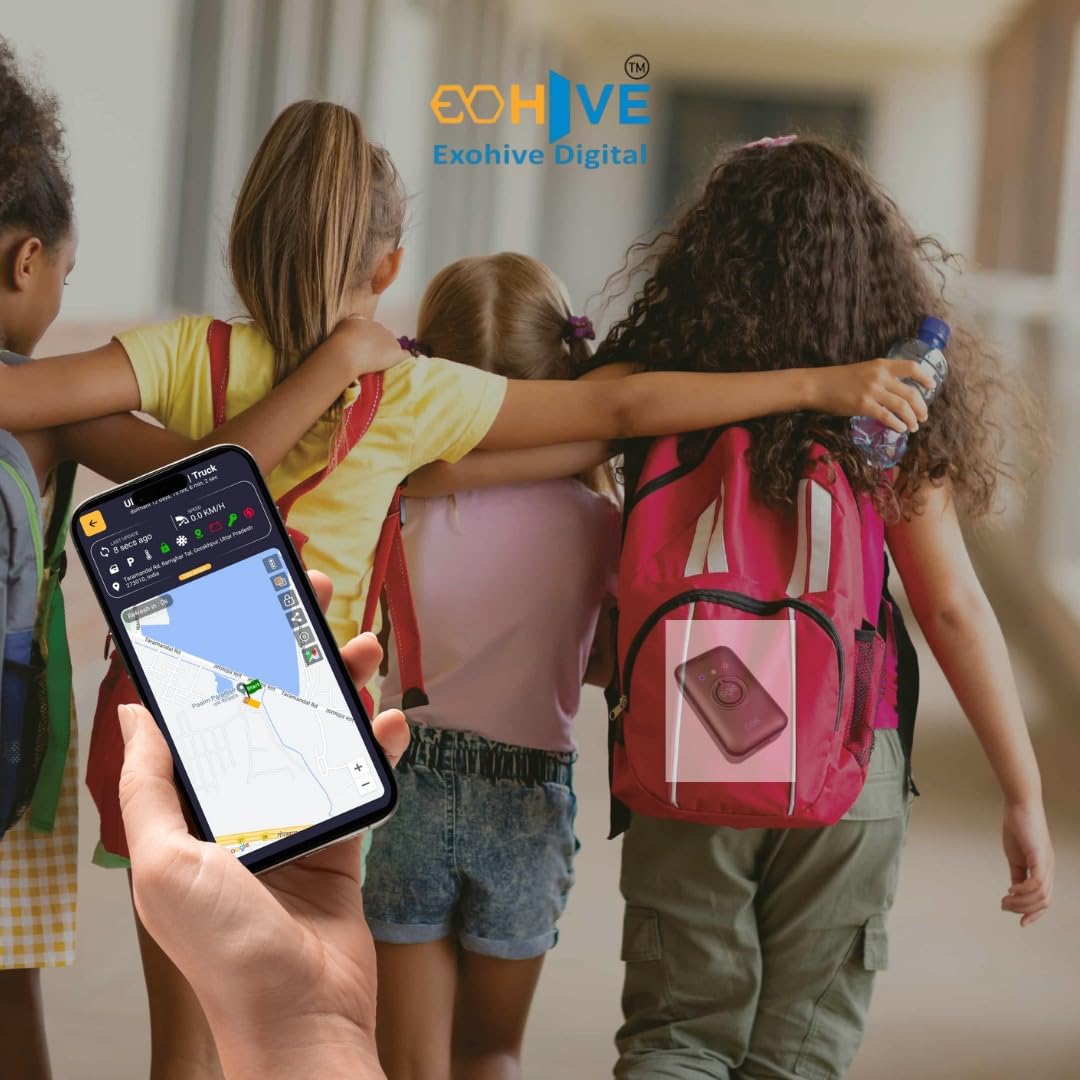 Exohive Digital™ G06 Mini Hidden GPS Tracker  Real-Time Tracking | Free 1-Year SIM Data Plan | Compact & Rechargeable | For Car, Bike, Kids