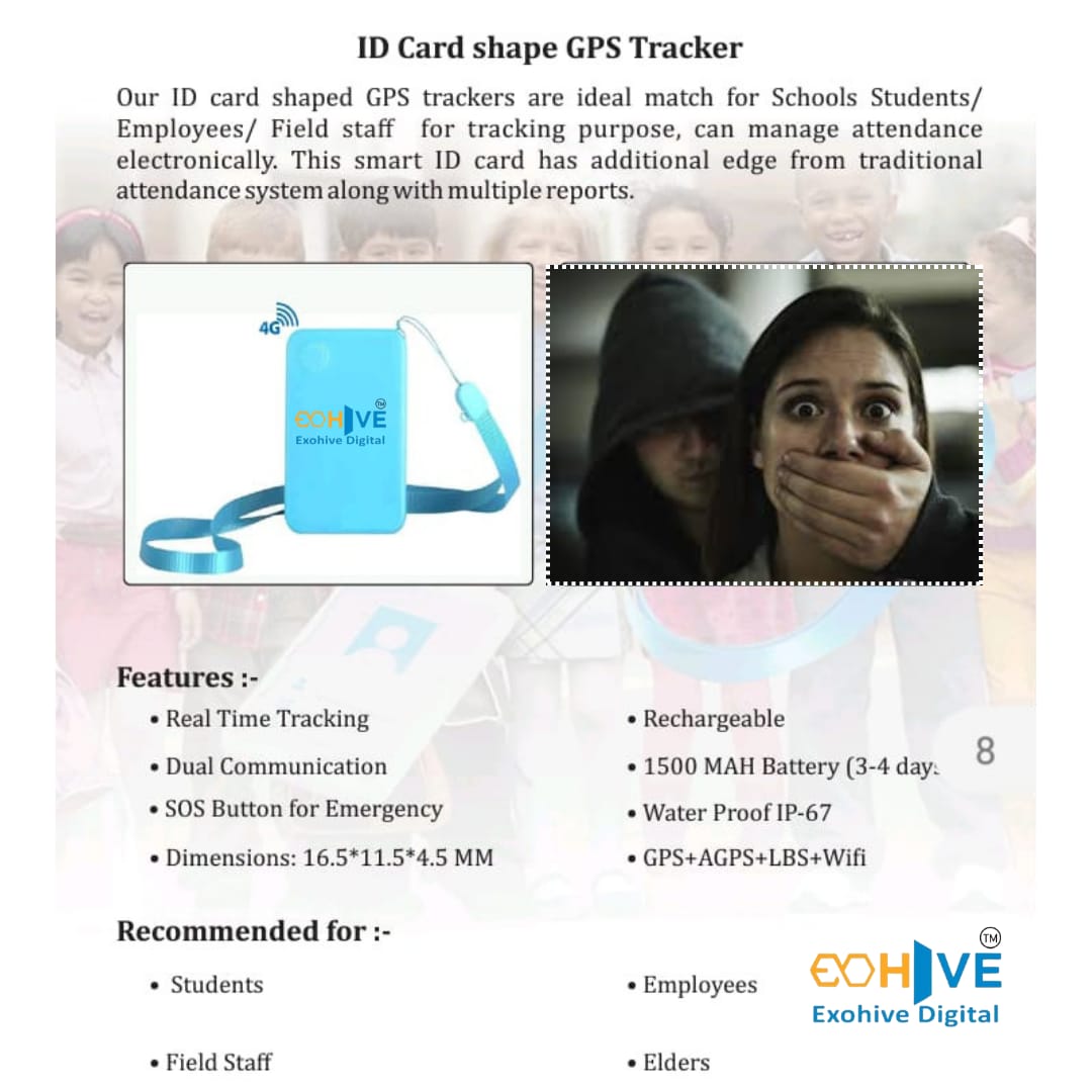 Exohive Digital™ 2G ID Card GPS Tracker – Real-Time Location Tracking | SOS Alerts | 1 Year Subscription & SIM Included | Compact & Lightweight