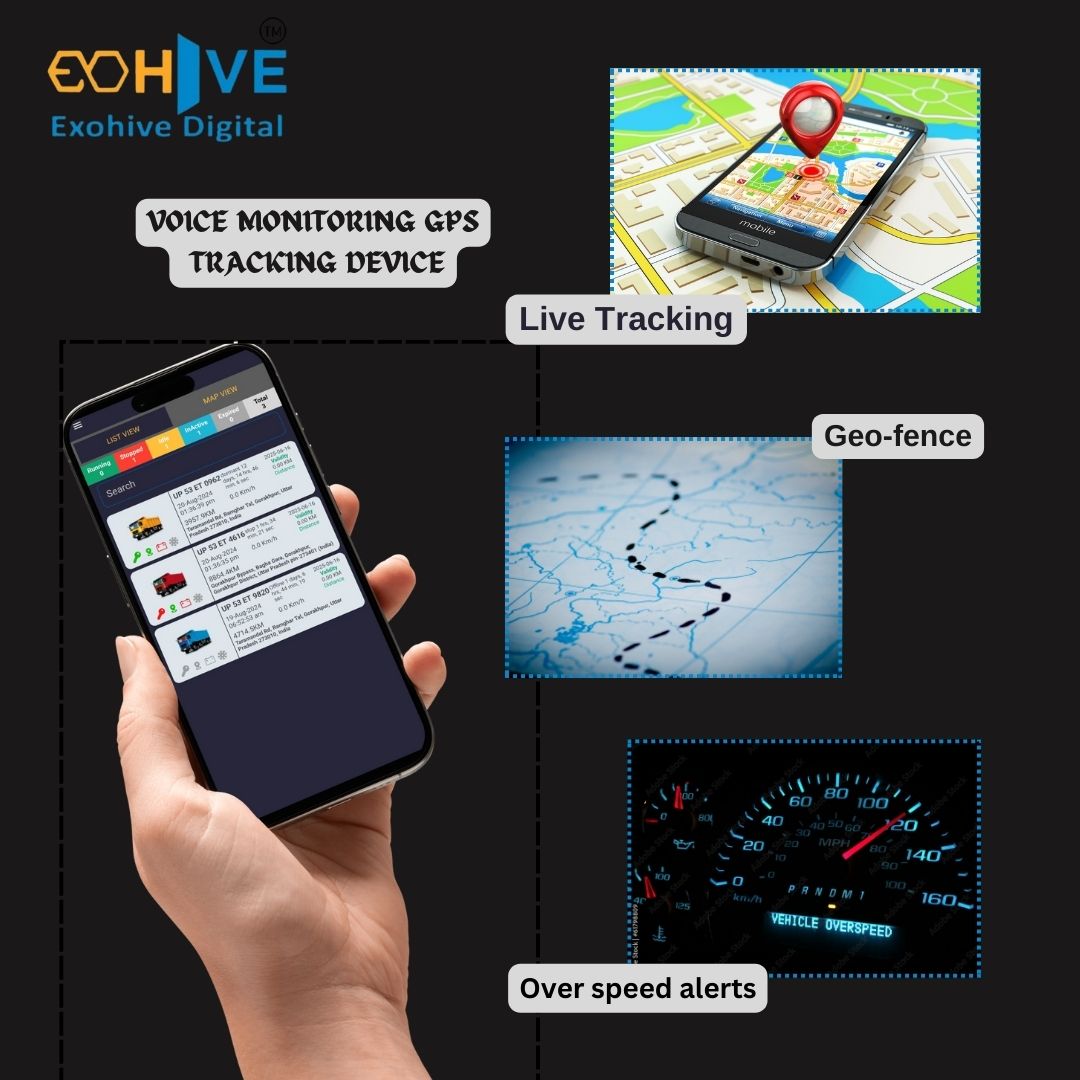 Exohive Digital Gps Tracker For Car & Suv With Panic Button & Microphone Gps Tracker GPS Device