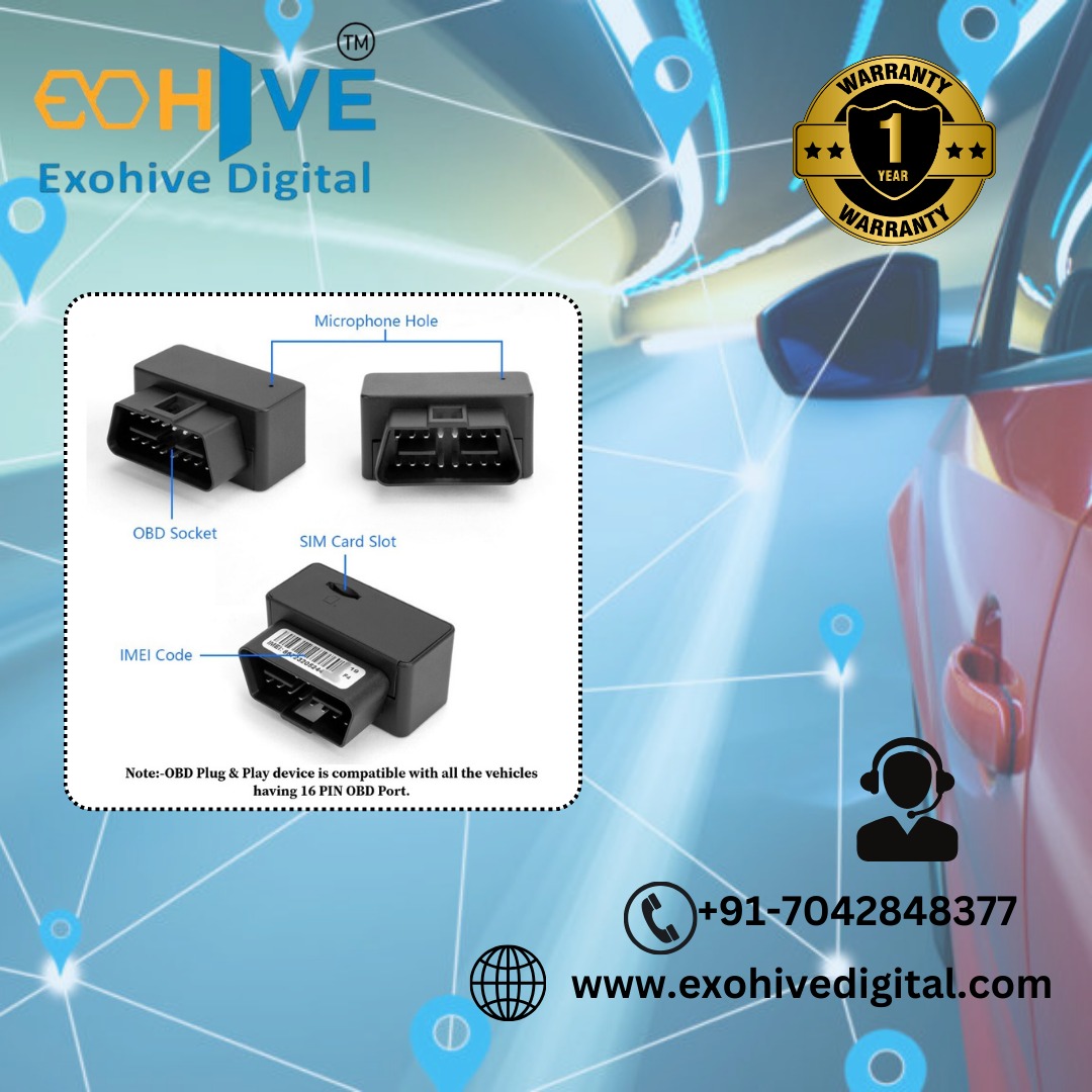 Exohive Digital (Plug & Play, Inbuilt Battery) Gps Tracker Only For Car Gps Device