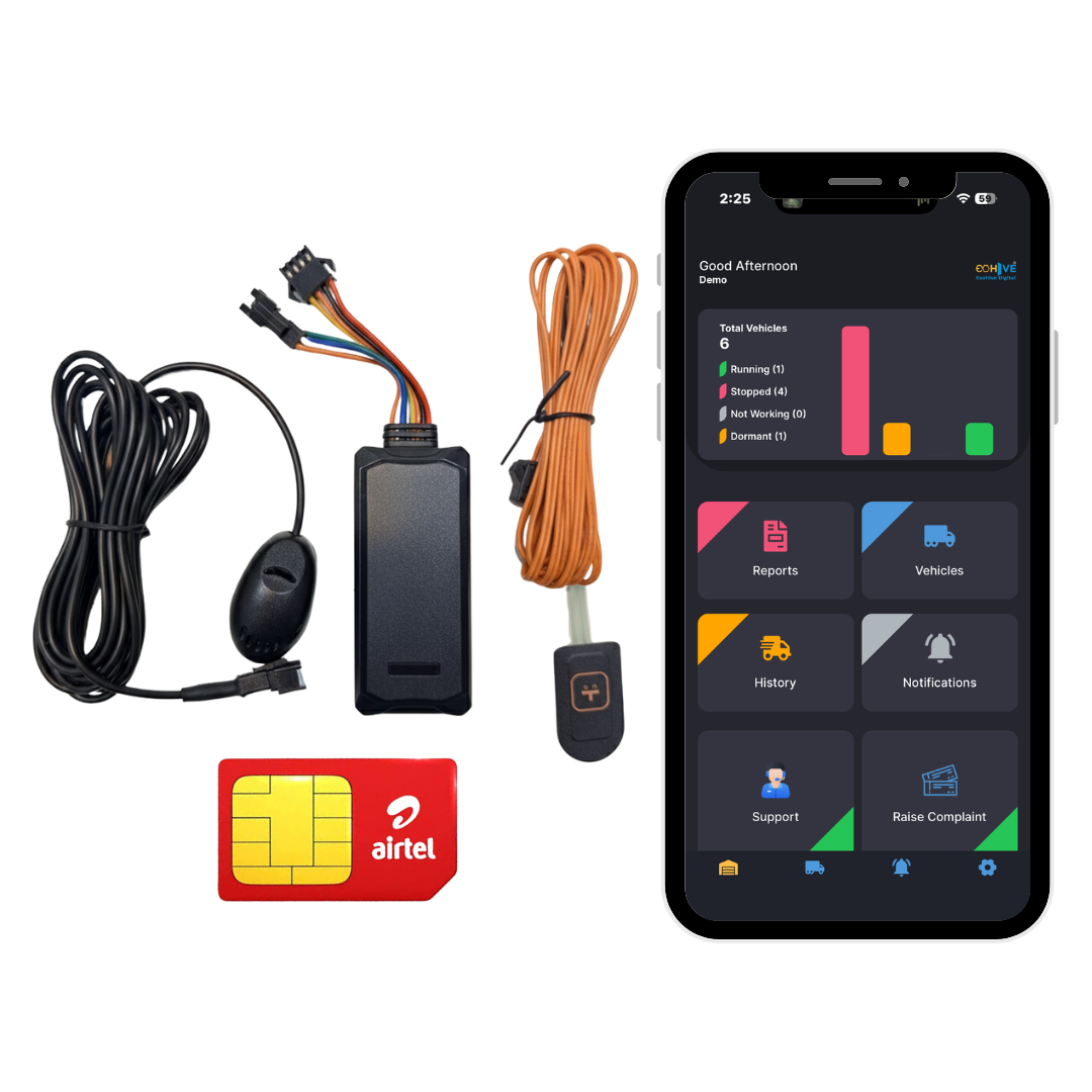 Exohive Car GPS Tracker with Voice Monitoring (Mic, Panic Button & SIM Included) | Live Location Tracking, SOS Alert | Geo-Fence Alerts | Anti-Theft Alarm | App Control
