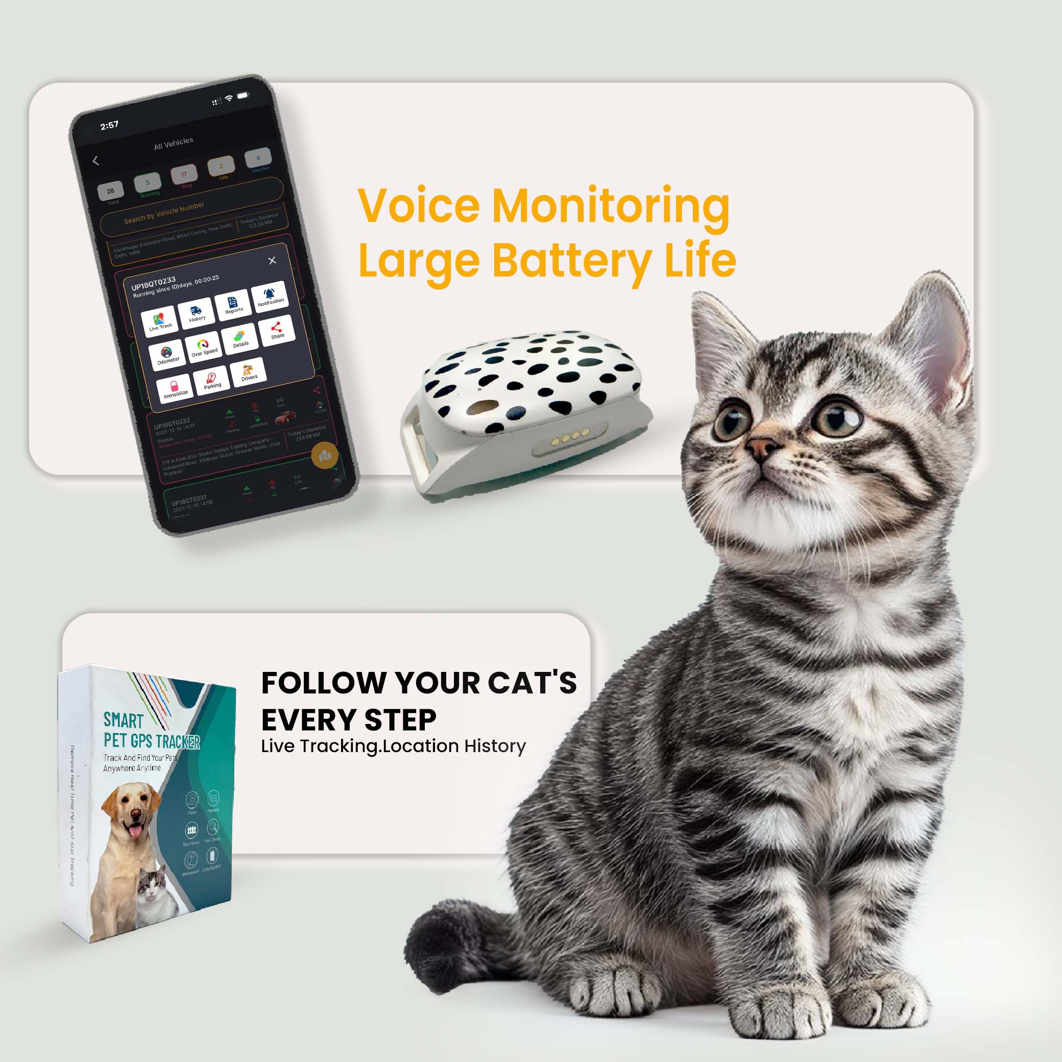 Exohive Digital™ Advanced Pet GPS Tracker – Real-Time Location & Safety for Dogs, Cats & Other Pets