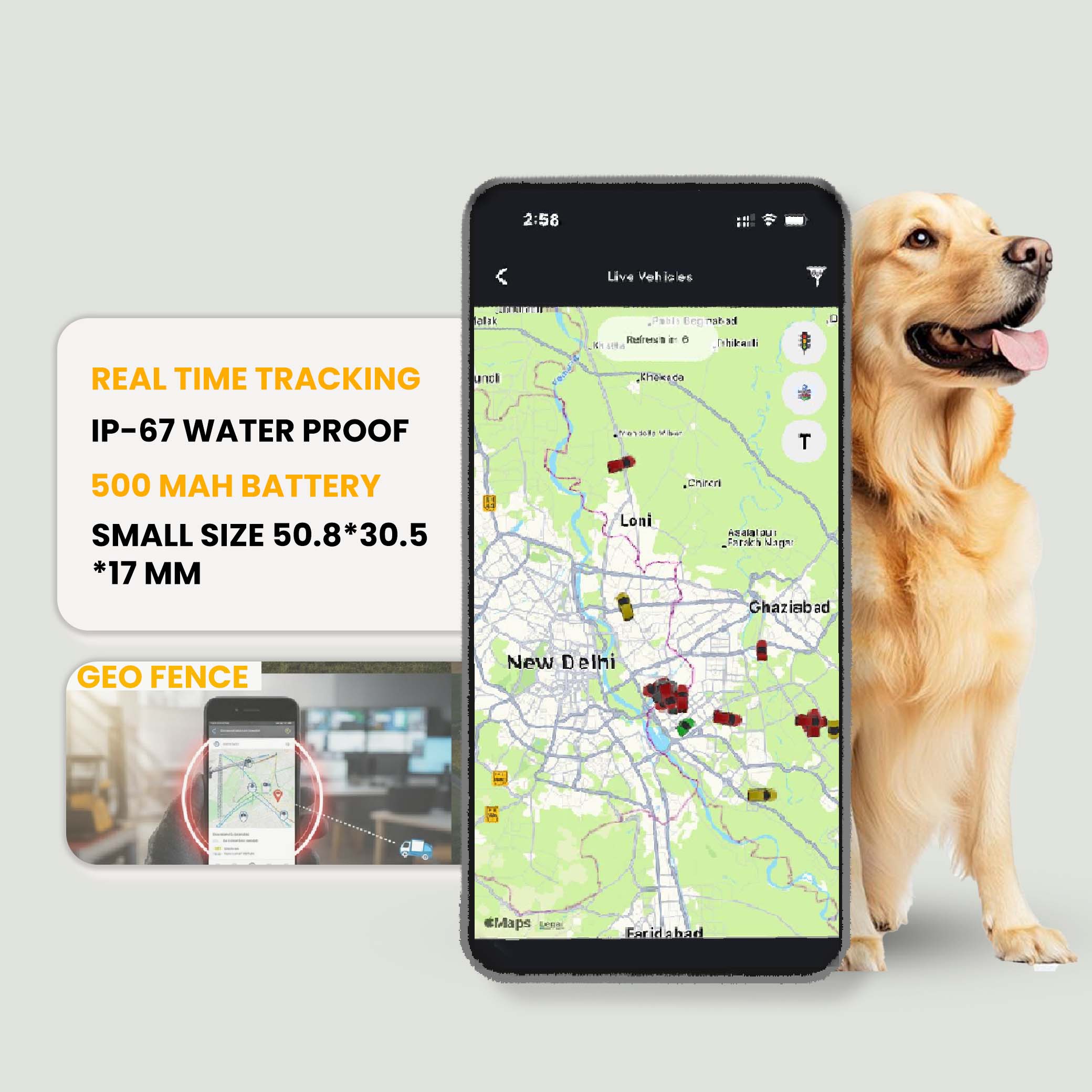 Exohive Digital™ Advanced Pet GPS Tracker – Real-Time Location & Safety for Dogs, Cats & Other Pets