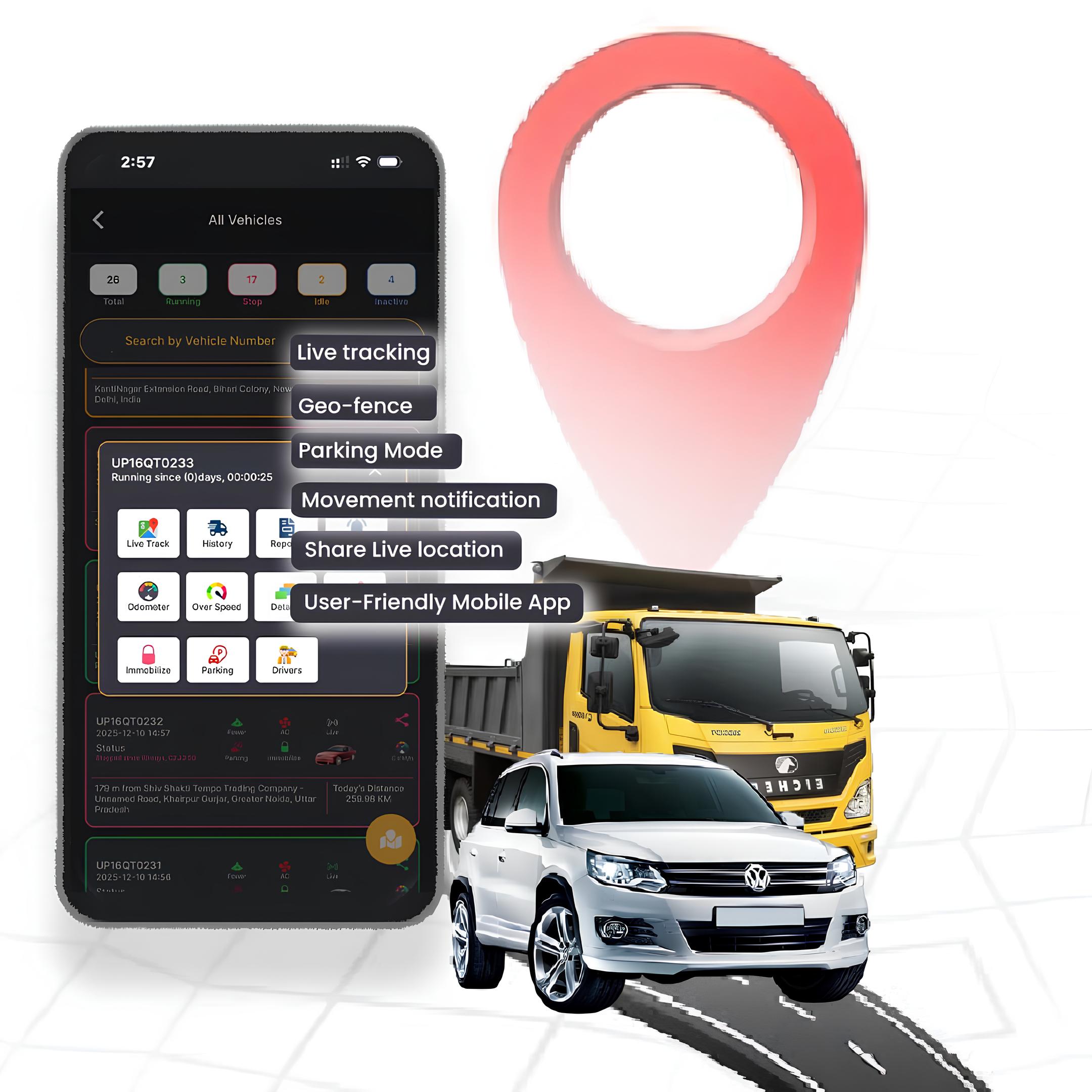 Exohive Digital™ Premium Hidden Wired GPS Tracker with Remote Engine Lock – Real-Time Tracking, Over-Speed & Towing Alerts, Geo-Fence, 90-Day History & 1-Year Free App – For Car, Bike, Truck & Bus Security